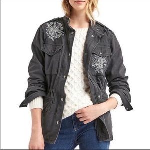 Gap Gray Embellished Utility Jacket